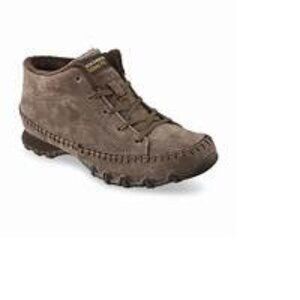 Skechers Totem Pole Chocolate Suede Faux Fur Lined Lace Up Moccasin Booties